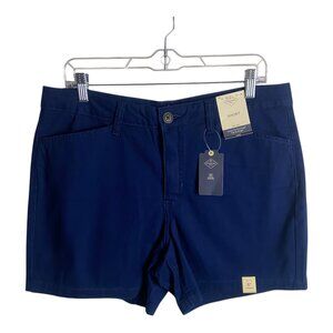 St John's Bay Women's Size 12 Mid Rise Easy Fit Though Hip Thigh Navy Blue 5"